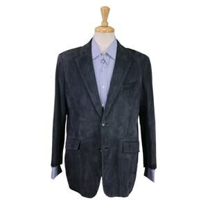 Hickey-Freeman Blazer Gray Sheepskin Suede Leather 2-Btn Jacket Current 42S